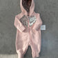 Newborn Nike baby girls' fleece leopard-print full-zip hooded coveral