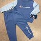 NWT

Champion infant blue color block sweatshirt and jogger set