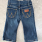Wrangler baby boy's adjustable waist dark wash bootcut jeans