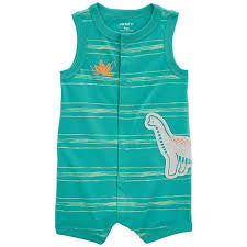 NWT Baby Boy Carter's Dinosaur Snap-Up Cotton Romper